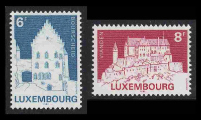 Luxemburg 1058-9 ** Historiallisia rakennuksia (1982)