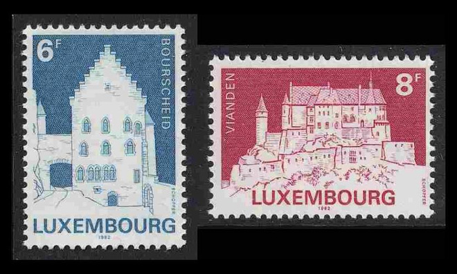 Luxemburg 1058-9 ** Historiallisia rakennuksia (1982)