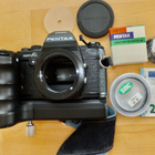 VANHA Kamera Pentax Super A + Moottoriperä ym - pikkukuva 1