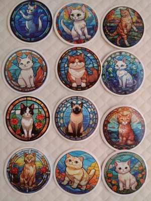 Kissa tarrat 12kpl