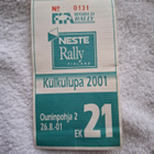 2001 Ouninpohja 21 Ralli Kulkulupa keräilyyn - pikkukuva 1