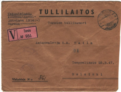 V-KUORI TORNIO VAPAAPOSTI TULLILAITOS