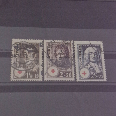 1936 PUNAINEN RISTI SARJA LEIMATTUNA, LAPE 194-196