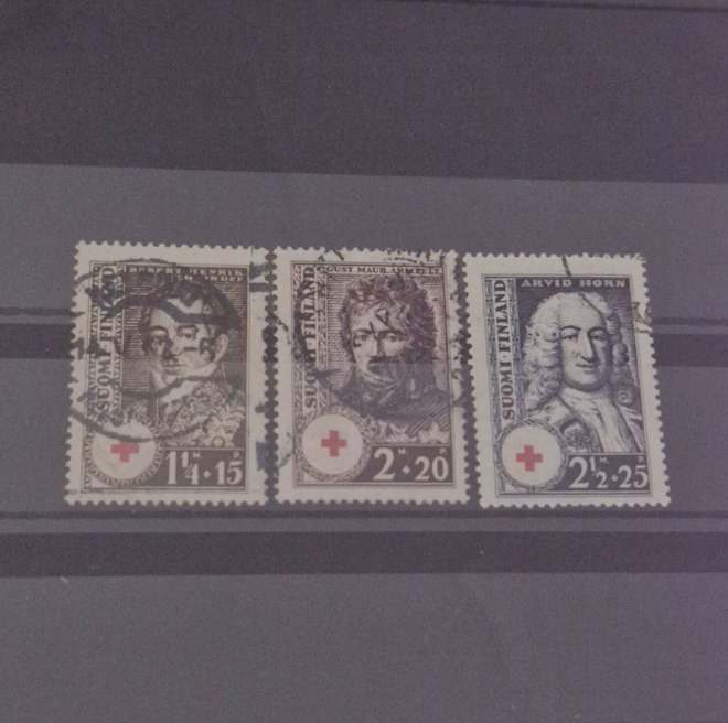 1936 PUNAINEN RISTI SARJA LEIMATTUNA, LAPE 194-196
