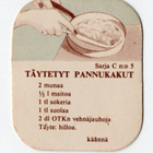 Kahvilappu Sarja C n:o 5 TÄYTETYT PANNUKAKUT. - pikkukuva 1