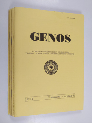 Genos vuosikerta 1991 1-4 : Suomen sukututkimusseuran aik...