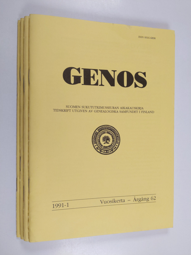 Genos vuosikerta 1991 1-4 : Suomen sukututkimusseuran aik...