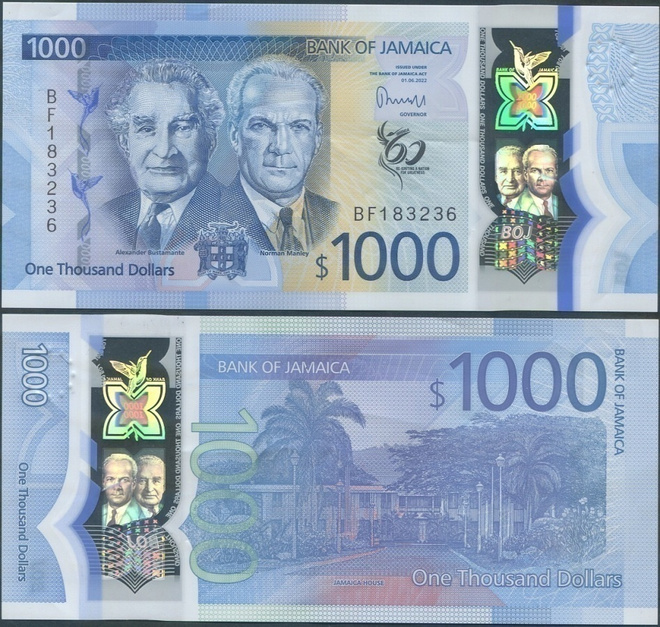 Jamaika 1000 Dollars 2022 (2023) Polymer BF183236 ALE!