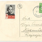 Tub Joulumerkki 1953 Tyttö joulukortilla - pikkukuva 1
