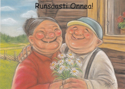 TERHO PELTONIEMI - ISÄNTÄ JA EMÄNTÄ KUKKAKIMPPU KÄDESSÄ