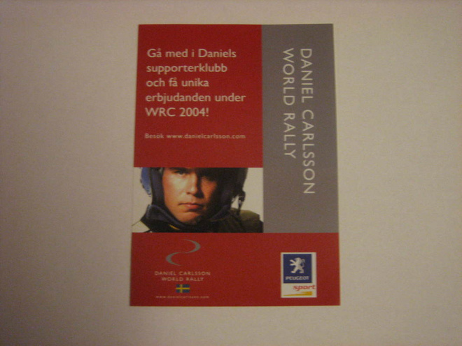 Peugeot rallikortti 12 B: Peugeot WRC 2004 - Daniel Carlsson