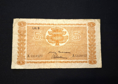 5 Markkaa 1945 Litt,B