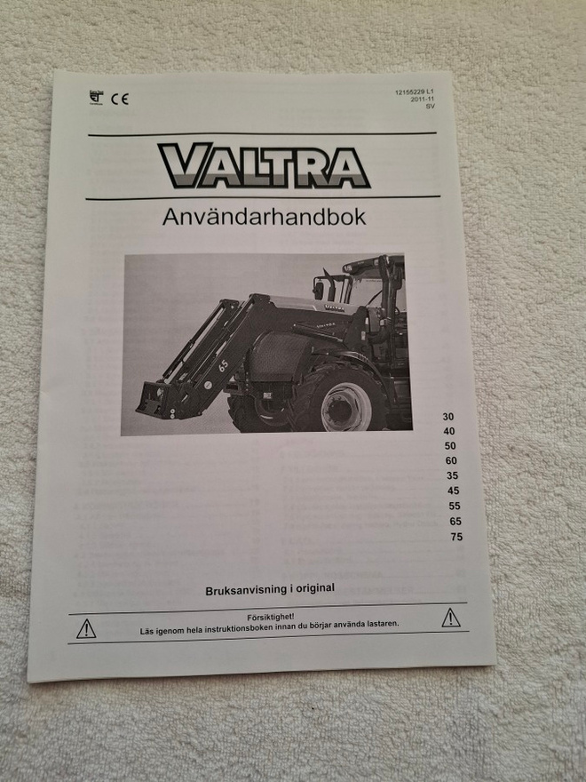 Valtra  användarmanual 30, 40, 50, 60, 35, 45, 55, 65, 75