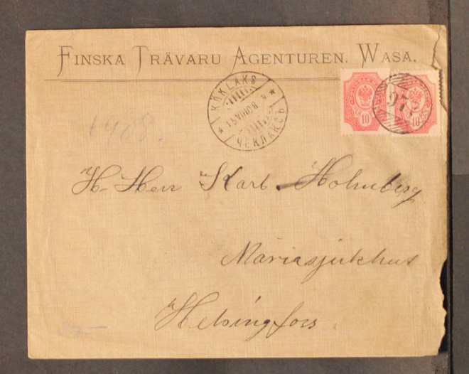 # 23379 # Numeroleima 977 + Köklaks kirje Helsinki - 1910