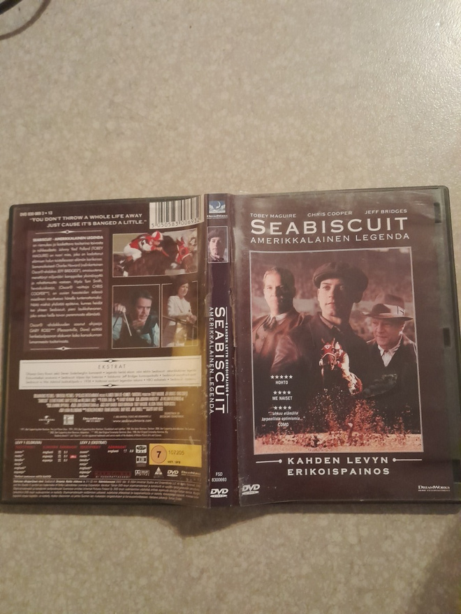 Seabiscuit dvd,jeff bridges,tobey maguire