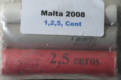 2008 Malta 1c , 2c , 5c sokkorullat