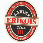 OY Mallasuoma LAHDEN ERIKOIS OLUT III Etiketti - pikkukuva 1