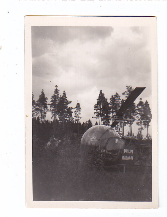 VANHA Valokuva Erikoinen Helikopteri Philips Radio-TV 1963