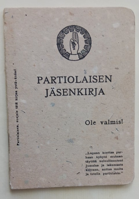 Virkkala 1927, Partiolaisen jäsenkirja