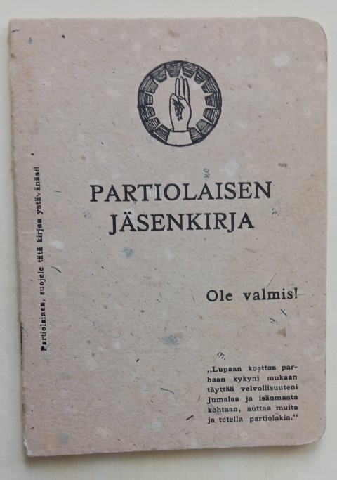 Virkkala 1927, Partiolaisen jäsenkirja