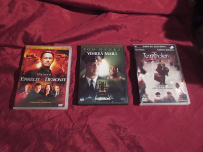 3x Tom Hanks DVD:tä: Angels & demons, Vihreä maili, Terminal