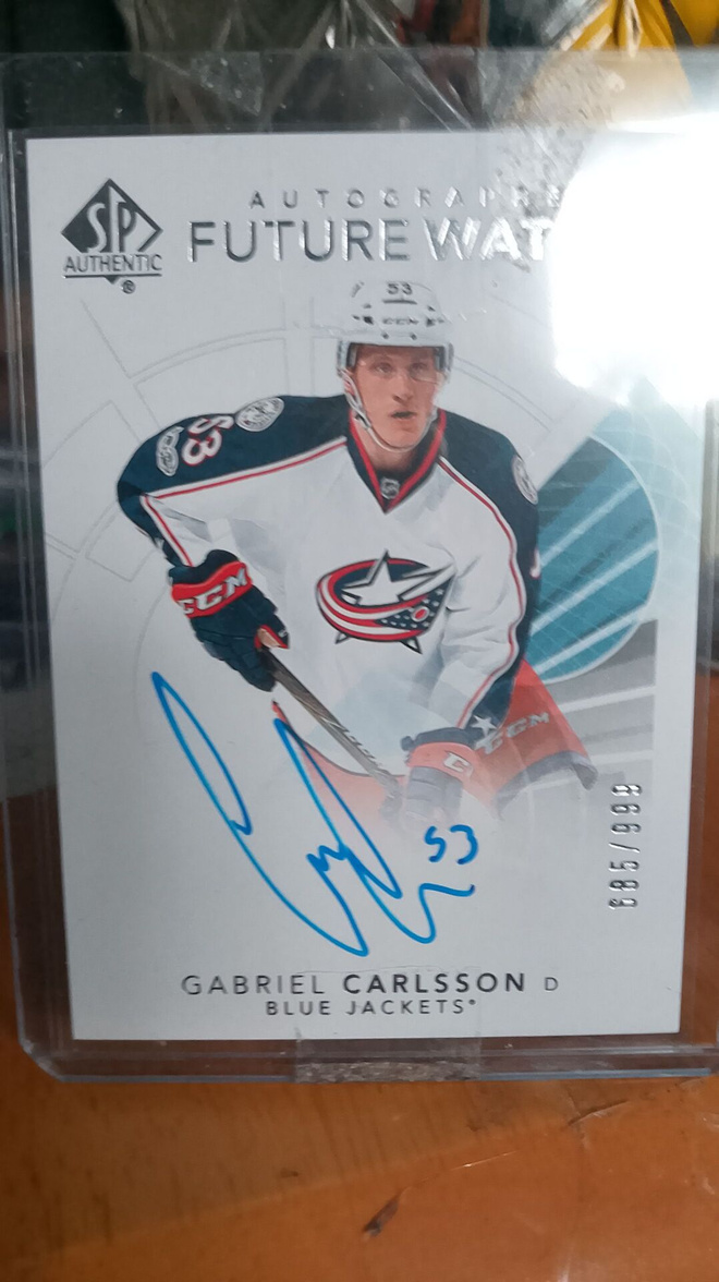 SP future watch autograph Gabriel Carlsson!