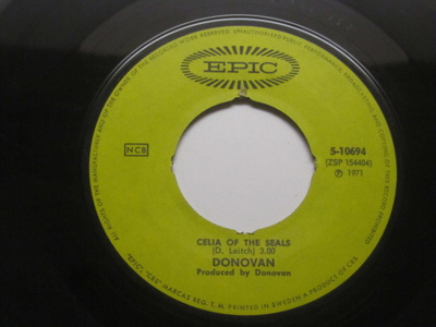 Donovan:Celia Of The Seals 7"single 1971 Ruotsi-painos