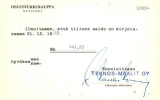 FIRMAKORTTI TEKNOS -MAALIT  HELSINKI