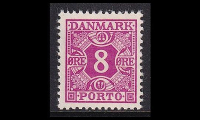 Tanska PORTO_34 ** 8 öre lila (1937)