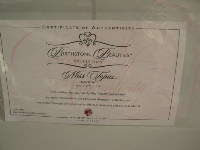 Barbie aitous todistus Miss Topaz