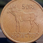 Norja 5 Ore 1962. Pronssivärinen kolikko. Halkaisija - 26 mm - pikkukuva 2