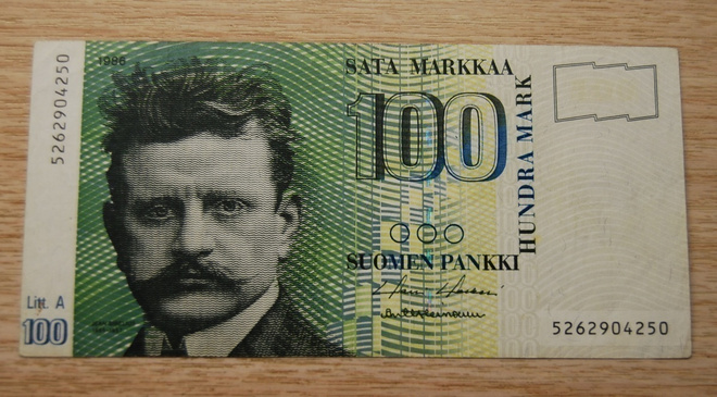 Suomi, 100 mk seteli 1986 Sibelius
