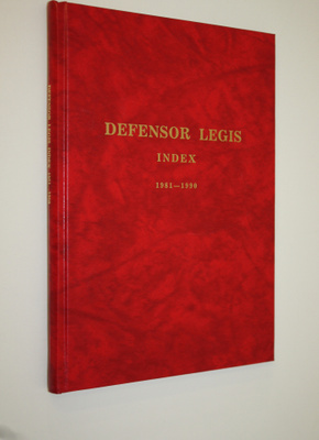 Defensor legis : index 1981-1990