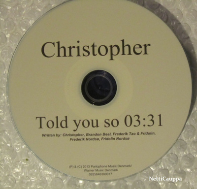 Christopher • Told You So PROMO CDr-Single
