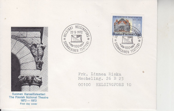 FDC 1972 Kansallisteatteri