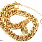 2423 .. 9K Gold Duble Heart Charm .. Rannekoru - pikkukuva 1