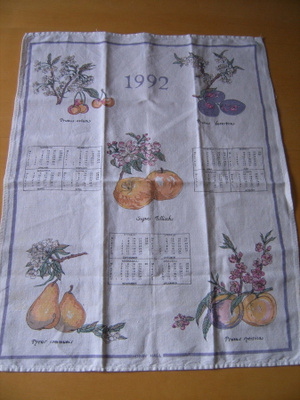 KALENTERIPYYHE 1992, HEDELMÄT