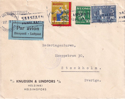 PAR AVION FIRMAKUORI RUOTSIIN JOULUM. LEIMAN ALLA
