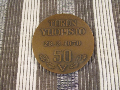 Turun Yliopisto 50 V 28.2.1970 mitali / Tauno Torpo 1970.