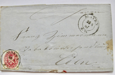 VANHA Kirje Saksa Preussi Germany Prussia 1867