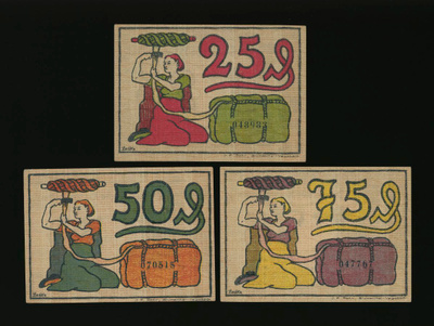 Saksa Notgeld 25, 50, 75 Pfg, Blumenthal 1921