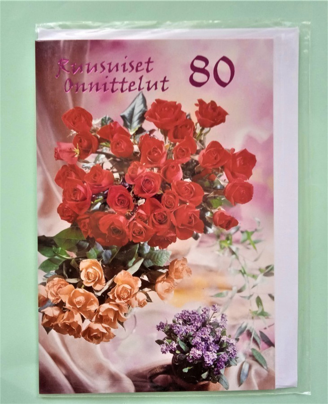 2-OSAINEN KORTTI  : RUUSUISET ONNITTELUT - 80 V