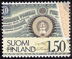1985  100 v setelipainatusta "50 mk v 1909"  ** LaPe 959