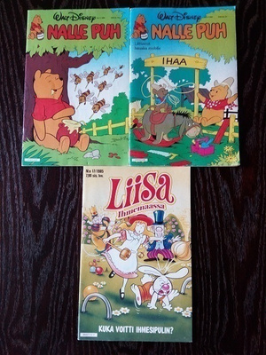 2 kpl Nalle Puh lehtiä ja Liisa Ihmemaassa 1984/1985