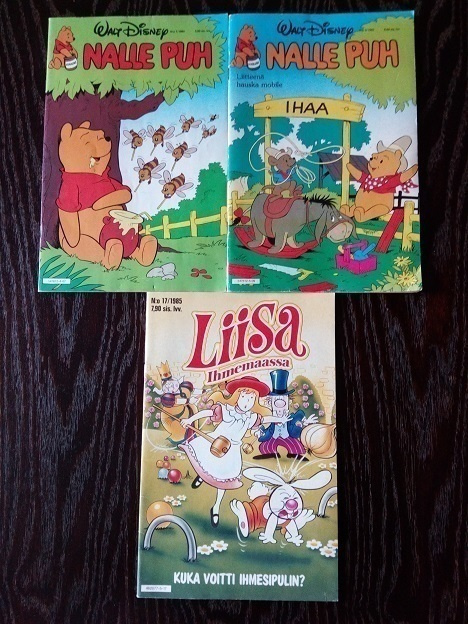 2 kpl Nalle Puh lehtiä ja Liisa Ihmemaassa 1984/1985
