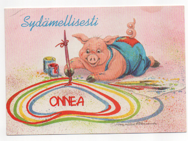 M-L. Pitkäranta : Sydämellisesti ONNEA , t. Porsas (R)