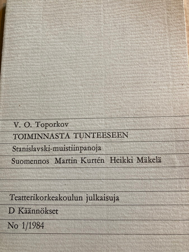 TOPORKOV: STANISLAVSKI- MUISTIINPANOJA