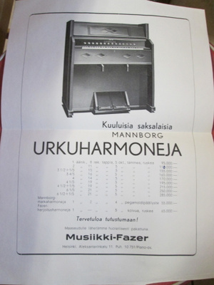 Mannborg urkuharmoneja esite