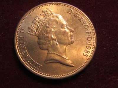 2  new pence 1985. Iso-Britannia- Great Britain