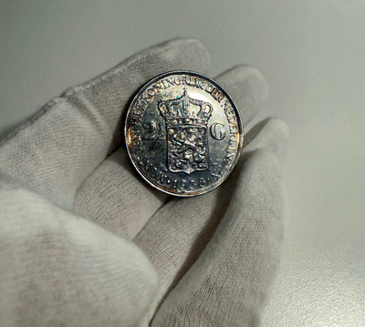 Alankomaat 2 1/2 gulden 1938 hopea